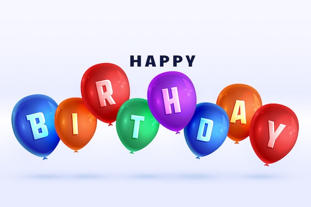 Download Free Vector | Happy birthday colorful 3d balloons background