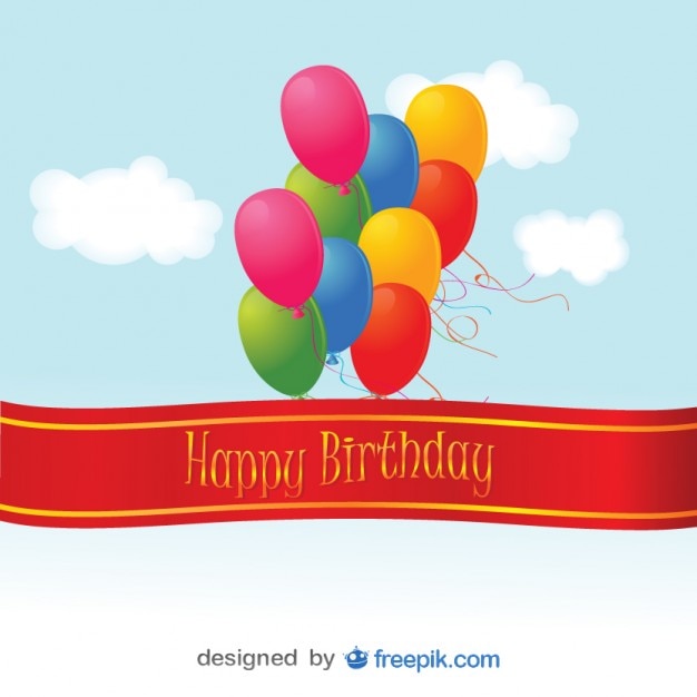 Happy Birthday Colorful Balloons Card