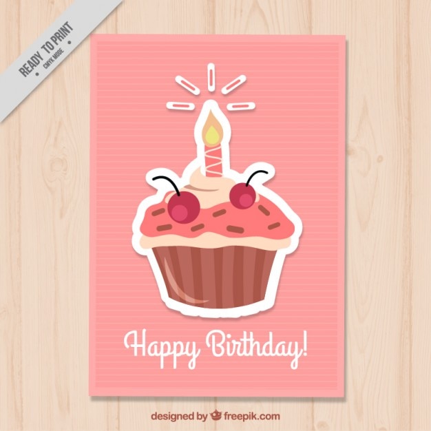 Happy birthday cupcake card