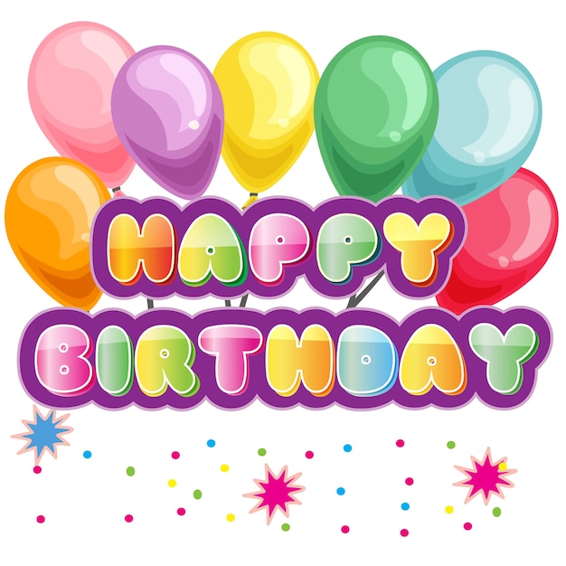 Premium Vector | Happy birthday cute colorful balloon