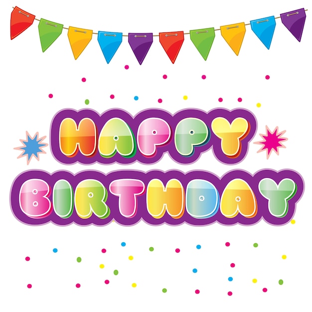 Premium Vector | Happy birthday cute lettering