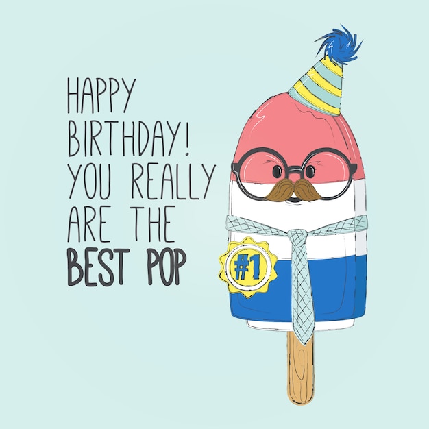 Download Premium Vector | Happy birthday dad card