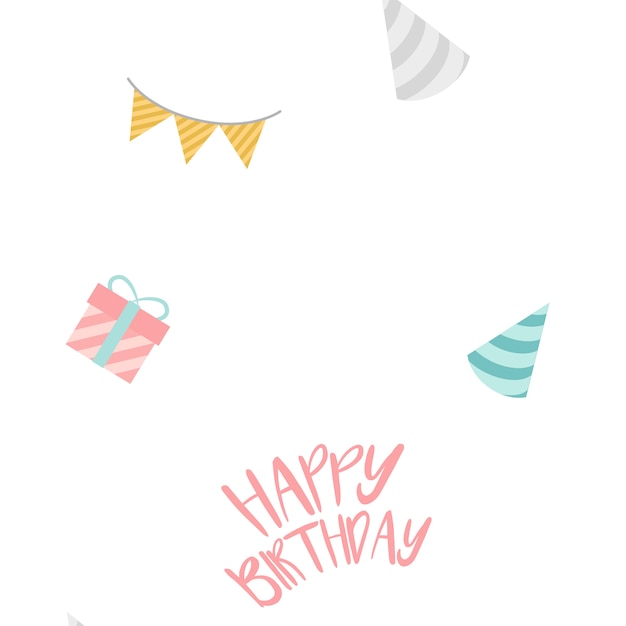 Free Vector | Happy birthday decoration design vector