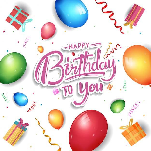 Premium Vector Happy Birthday Design For Background Banner And Invitation Card