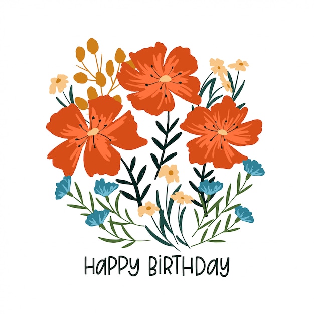 Flower Birthday Card SVG