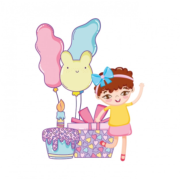 Premium Vector | Happy birthday girl cartoons