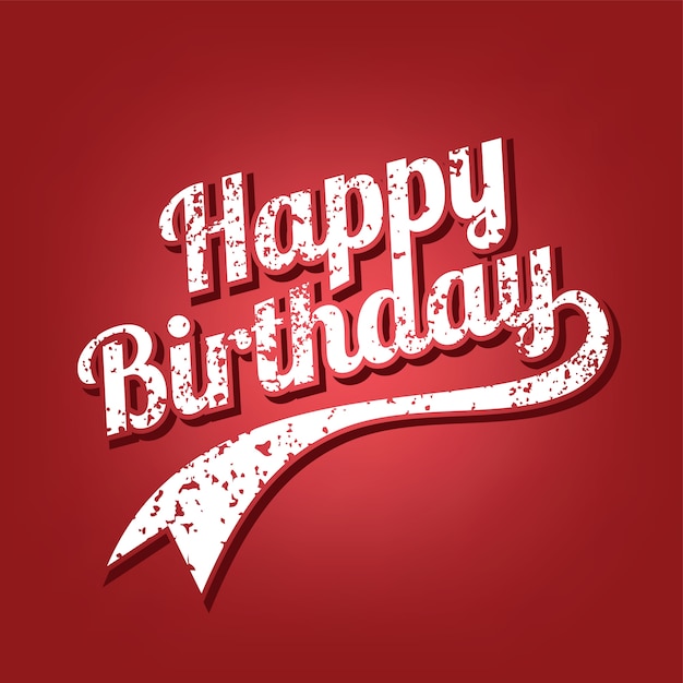 Premium Vector | Happy birthday greeting grungy varsity text art vector