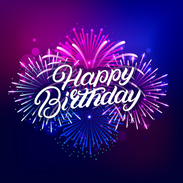 Premium Vector | Happy birthday hand written lettering text with ...