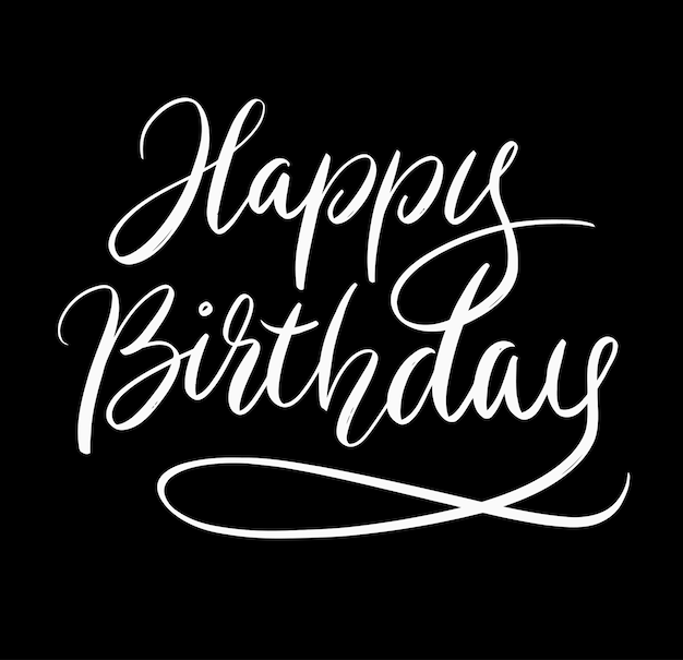 Premium Vector | Happy birthday handwriting calligraphy