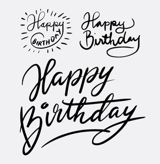 Premium Vector Happy Birthday Handwriting Calligraphy