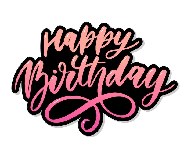 Download Happy birthday lettering calligraphy brush gradient ...