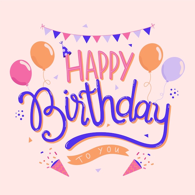 Free Vector | Happy Birthday Lettering Concept