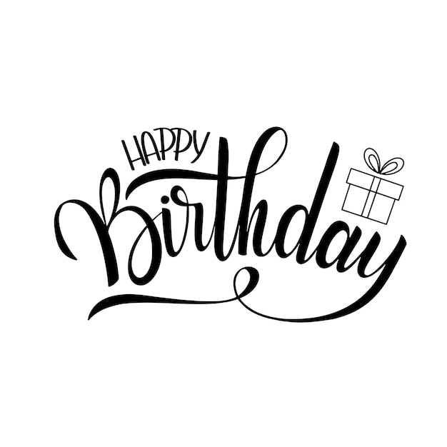 Premium Vector | Happy birthday lettering. holiday text and decorations ...