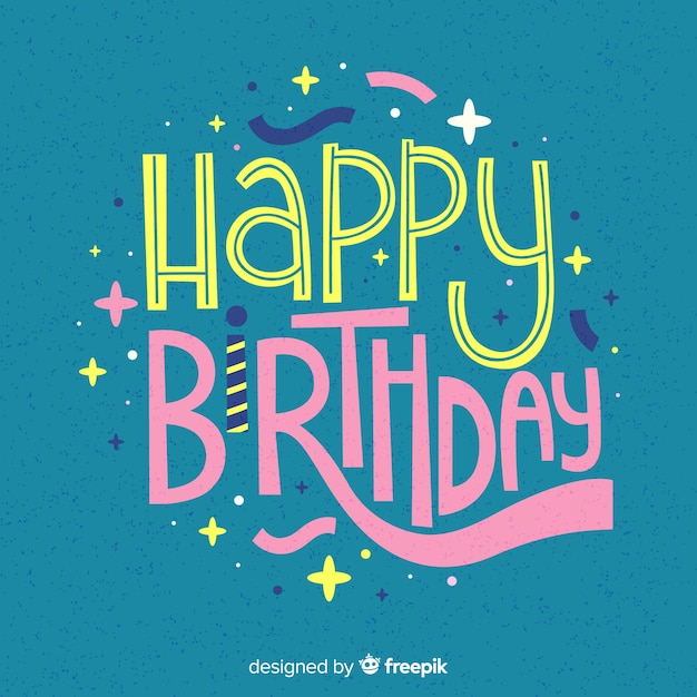 Download Happy birthday lettering quote Vector | Free Download