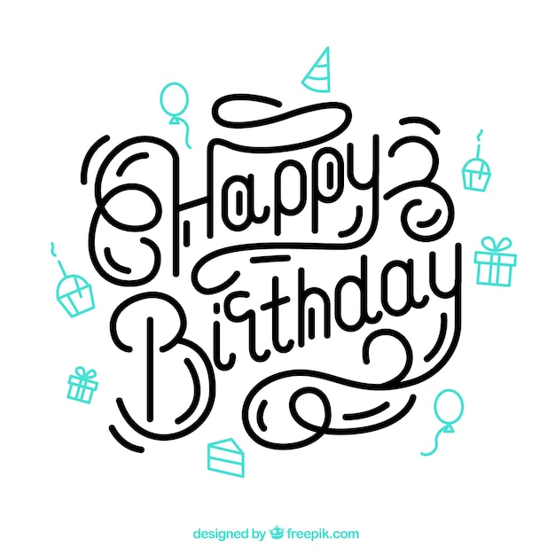 Free Vector Happy birthday lettering