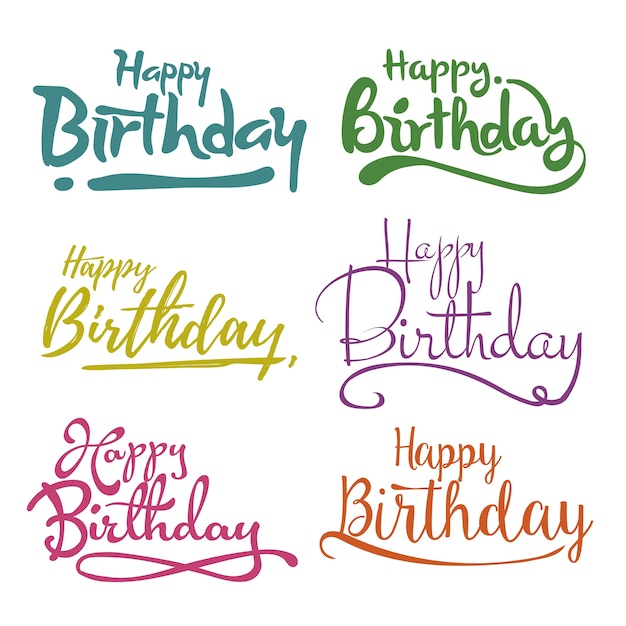 Premium Vector | Happy birthday lettering