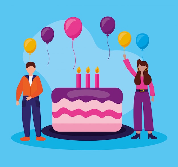 Free Vector | Happy birthday people in flat style
