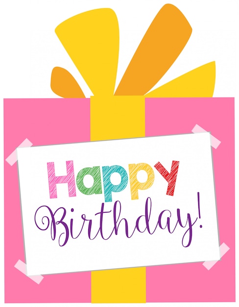 Download Happy birthday present card | Free Vector