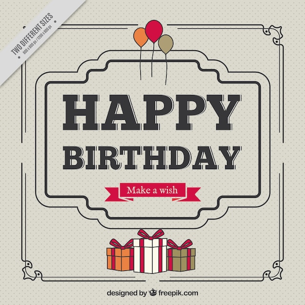 Download Happy birthday retro background | Free Vector