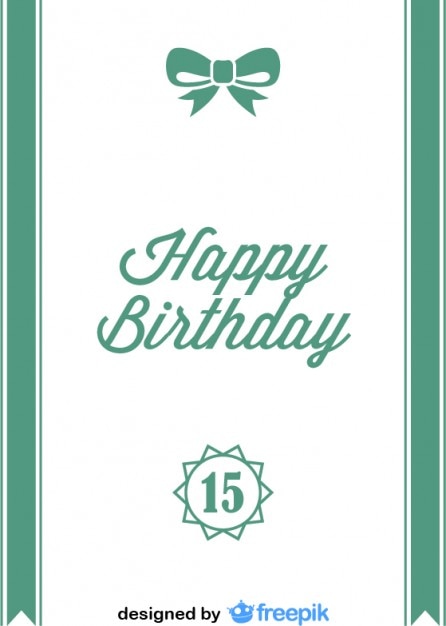 Download Happy birthday ribbon bow postcard vintage style Vector ...