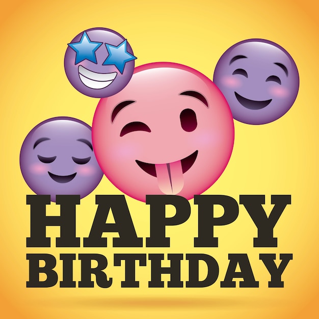 Download Happy birthday smile emoji Vector | Premium Download