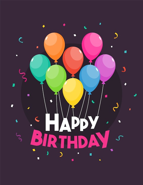 Download Happy birthday template vector illustration | Premium Vector