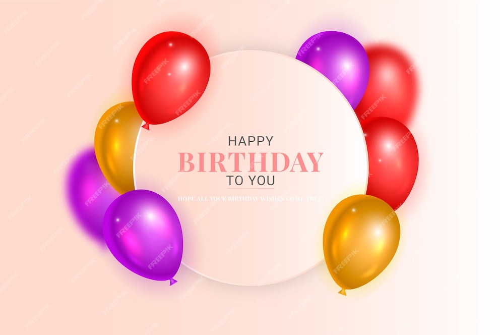 Premium Vector | Happy birthday template with blue golden and red ...