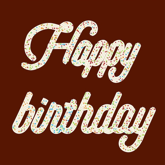 Download Happy birthday tempting typography. icing text. Vector ...