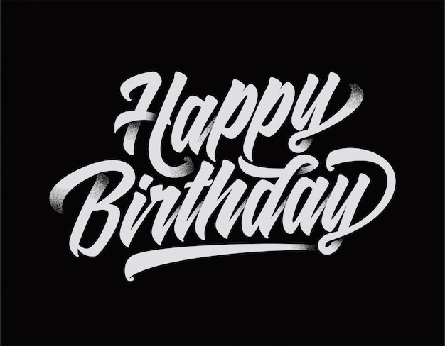 Happy Birthday Text Typography Cool Design Premium Vector