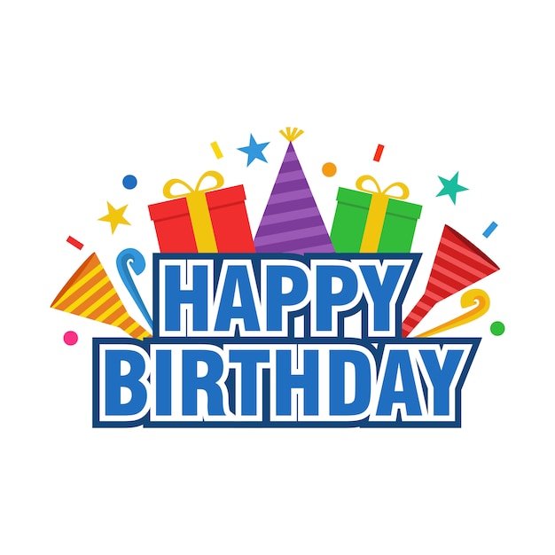 Premium Vector | Happy birthday text vector design