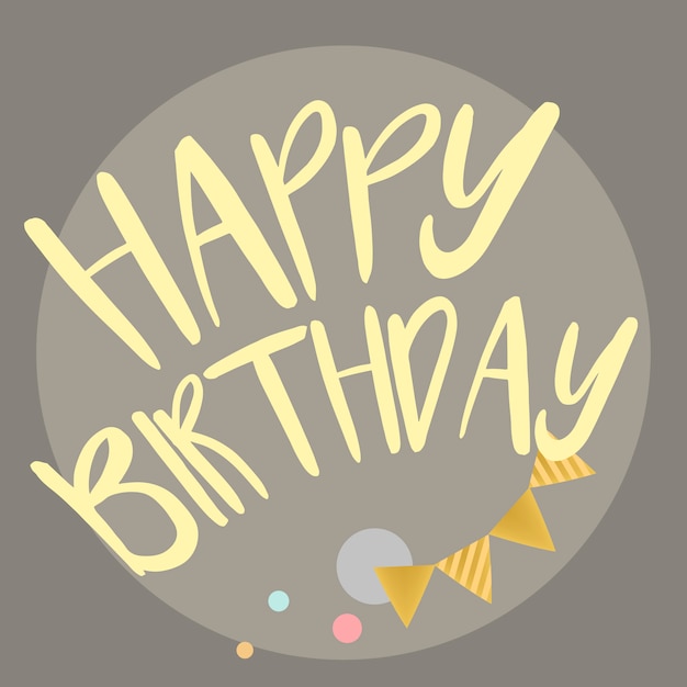 Download Happy birthday typography design vector Vector | Free Download