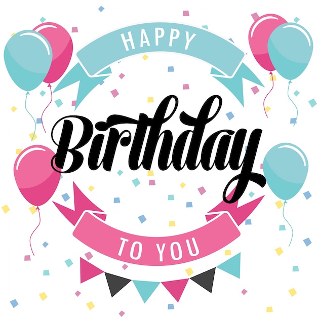 Download Happy birthday typography vector design Vector | Premium ...