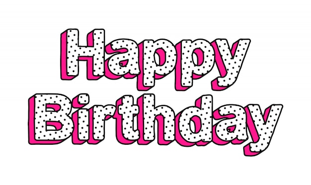 Download Happy birthday vector inscription in style lol doll ...