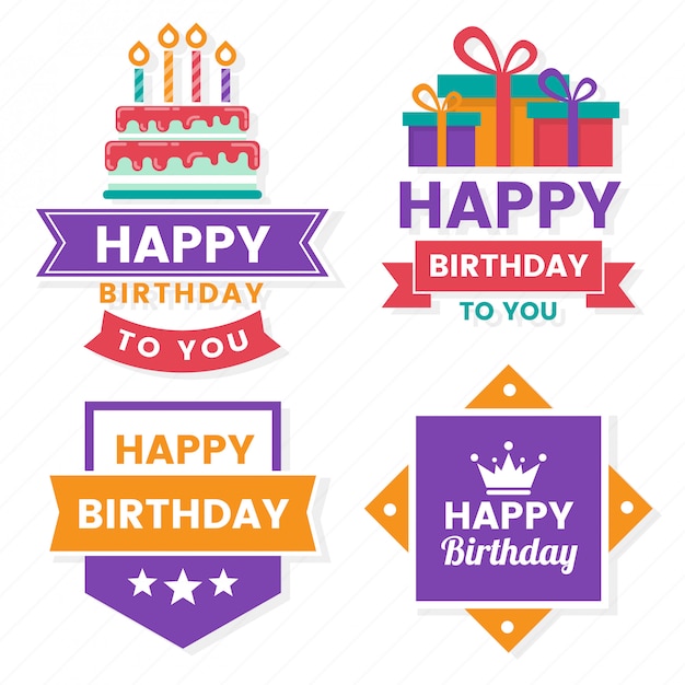 Premium Vector | Happy birthday vector logo for banner