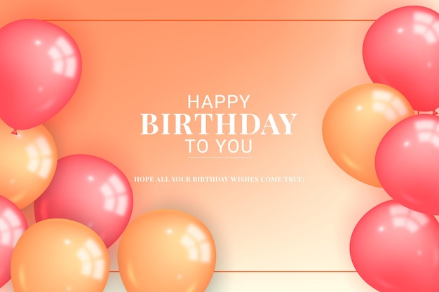 Premium Vector | Happy birthday wish card with gold red balloons collection