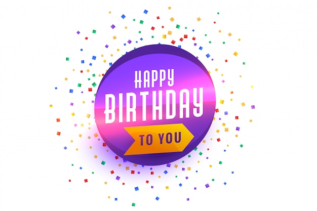 Free Vector Happy Birthday Wishes Background With Confetti Burst