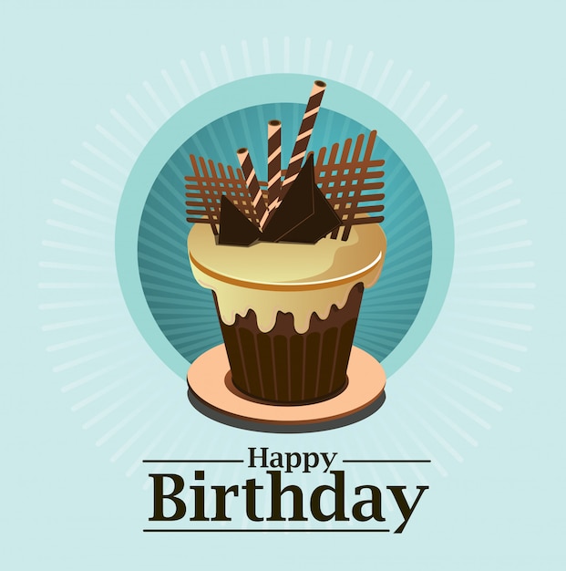 Premium Vector | Happy birthday with bread illustrations