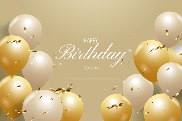 Premium Vector | Happy birthday with brown background and decorated ...