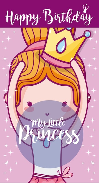 Premium Vector | Happy birthday with cute princess card