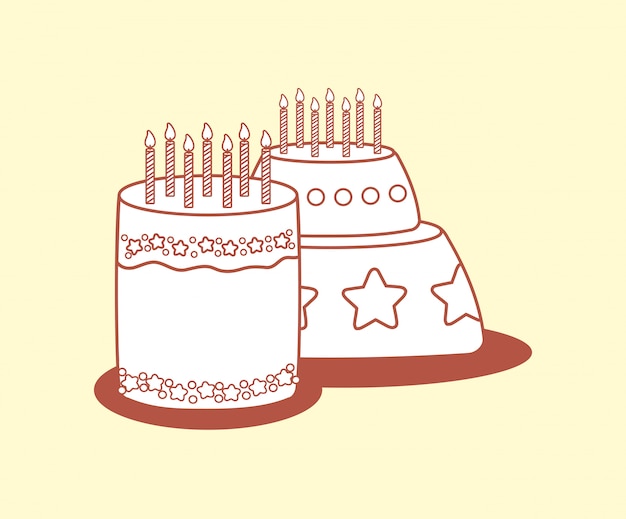 Download Happy birthday with sweet cake Vector | Premium Download