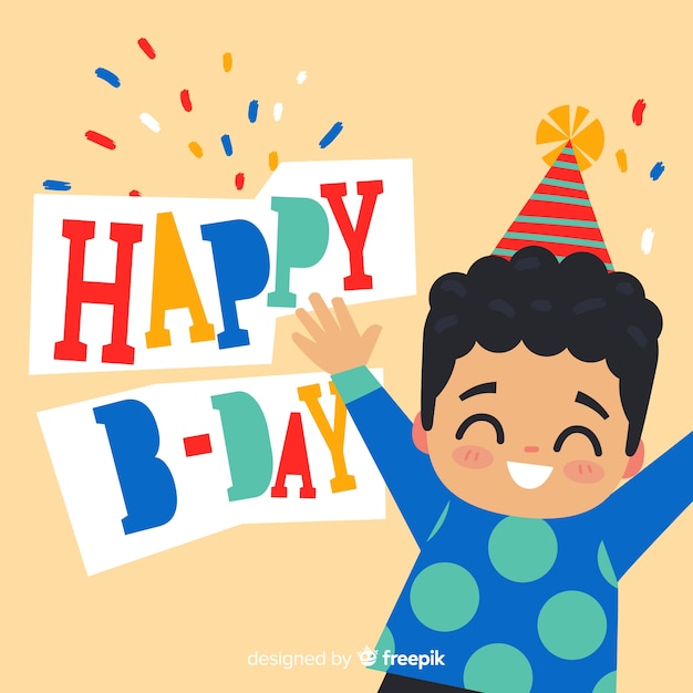 Download Happy boy birthday background Vector | Free Download