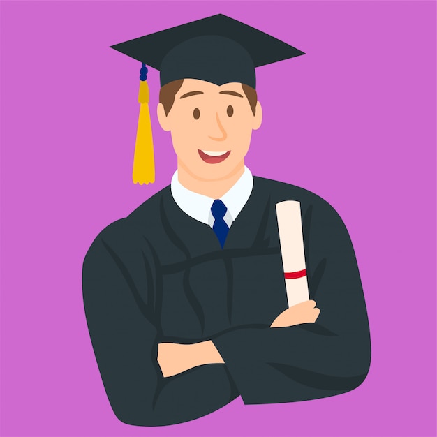 Download Happy boy on his graduation day Vector | Premium Download