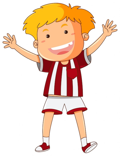 Free Vector | Happy boy in red and white shirt