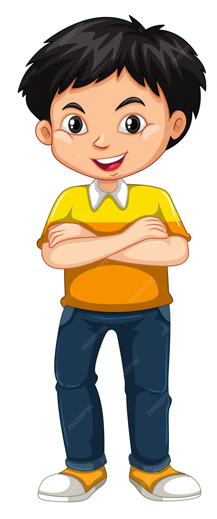 Free Vector | Happy boy standing on white background