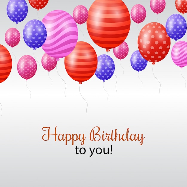 Premium Vector | Happy burthday typographic design with light background