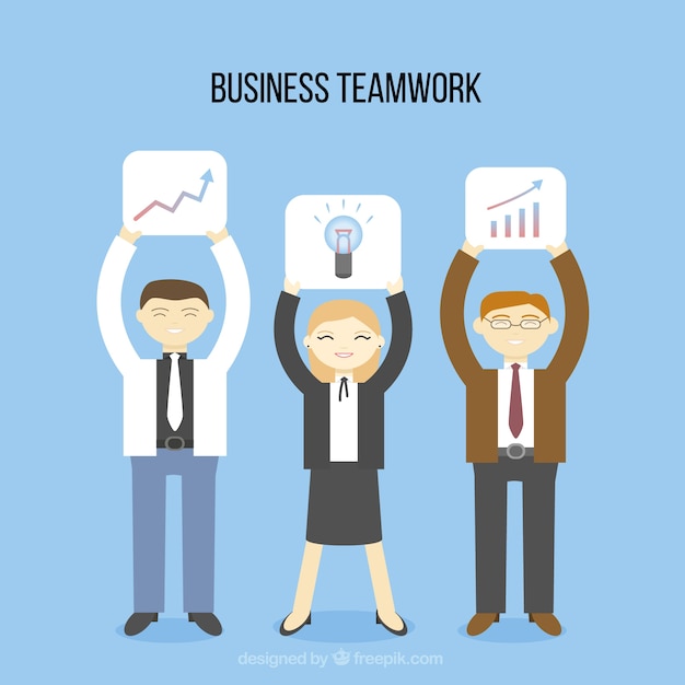 Premium Vector | Happy business teamwork