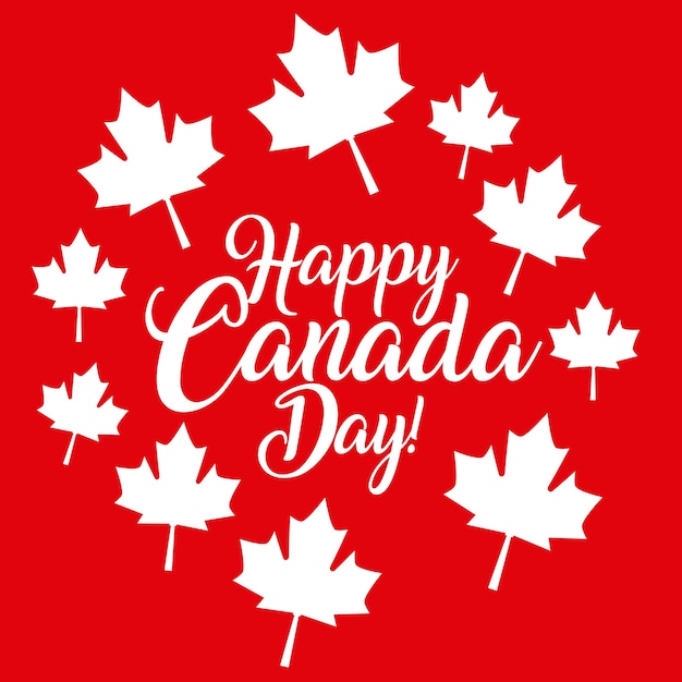 Premium Vector | Happy canada day card