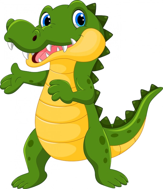 Premium Vector | Happy cartoon crocodile