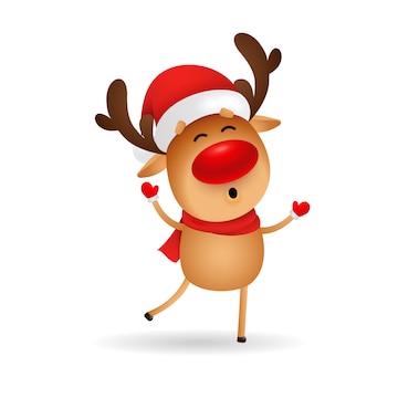 Free Vector | Happy cartoon deer wishing merry christmas