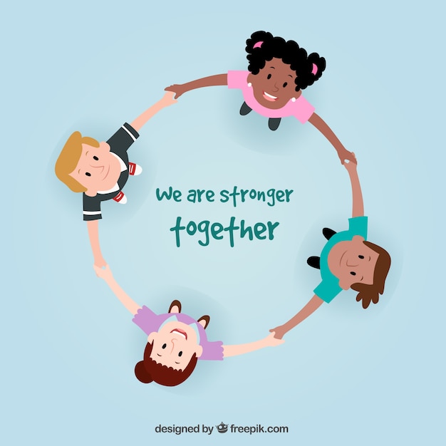 Download Free Vector | Happy children forming a circle